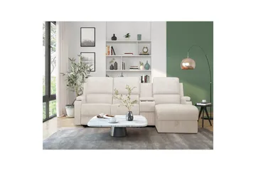 Reclinersoffa med hörn Loft24 Dallas Reclinersoffa 3-sits Vit Höger - Möbler - Soffa - Biosoffa & reclinersoffa