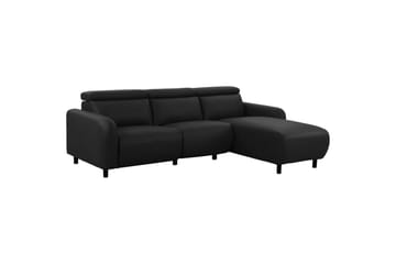 Reclinersoffa med hörn Loft24 Skaane Reclinersoffa 3-sits Black1 Artificial leather - Möbler - Soffa - Skinnsoffor