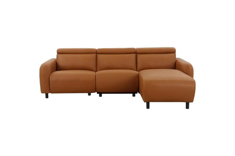 Reclinersoffa med hörn Loft24 Skaane Reclinersoffa 3-sits Brown Artificial leather