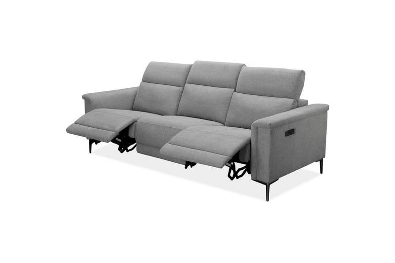 Reclinersoffa utan hörn Loft24 3-sitssoffa Lund Cognac Ljusgrå - Möbler - Soffa - 3 sits soffa
