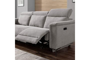Reclinersoffa utan hörn Loft24 3-sitssoffa Lund Cognac Ljusgrå - Möbler - Soffa - 3 sits soffa