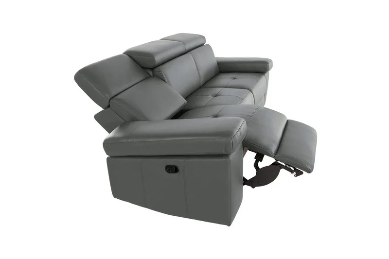Reclinersoffa utan hörn Loft24 3-sitssoffa Rayland Grå - Möbler - Soffa - 3 sits soffa