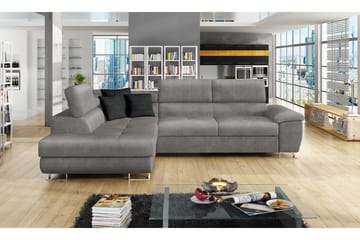 Reginia Soffa med Schäslong 3-sits - Ljusgrå/Svart - Möbler - Soffa - Divansoffor & schäslongsoffa