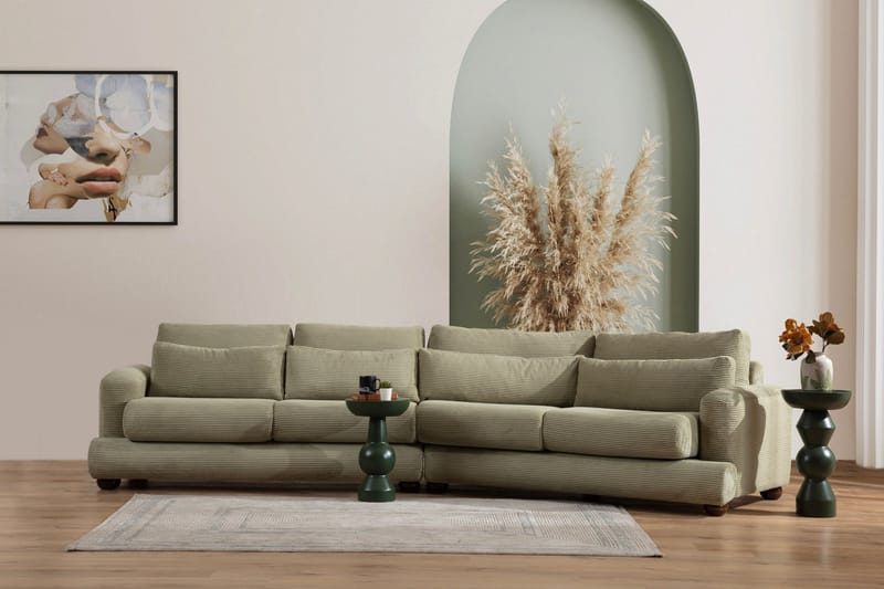Relento Svängd Soffa 4-sits - Grön - Möbler - Soffa - 4 sits soffa