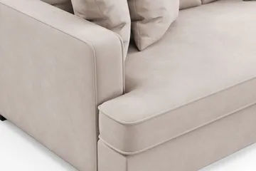 Rossita 3-sits Djup Sammetsoffa med hel dyna - Beige - Möbler - Soffa - Sammetssoffa