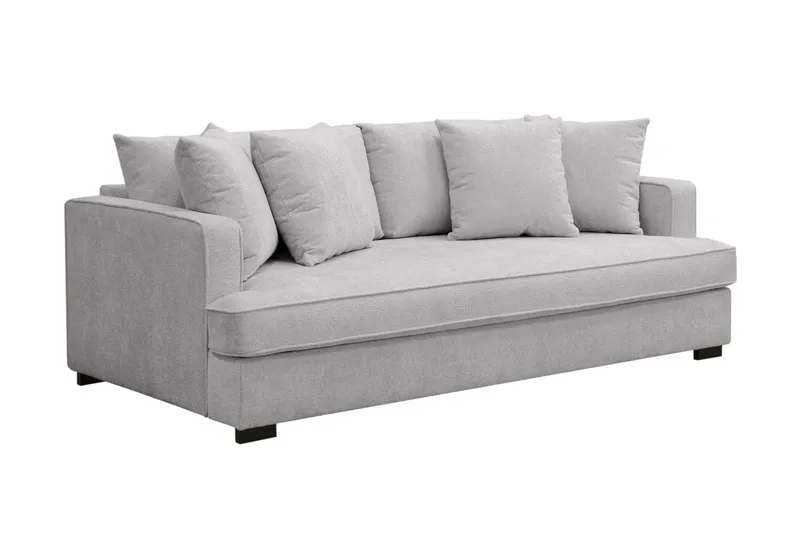 Rossita 3-sits Djup Soffa med hel dyna i Chenille - Grå - Möbler - Soffa - 3 sits soffa
