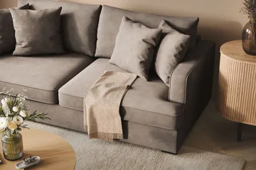 Rossita 3-sits Djup Tygsoffa - Brun - Möbler - Soffa - 3 sits soffa