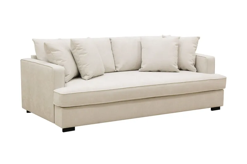 Rossita 3-sits Djup Tygsoffa med hel dyna - Beige - Möbler - Soffa - 3 sits soffa