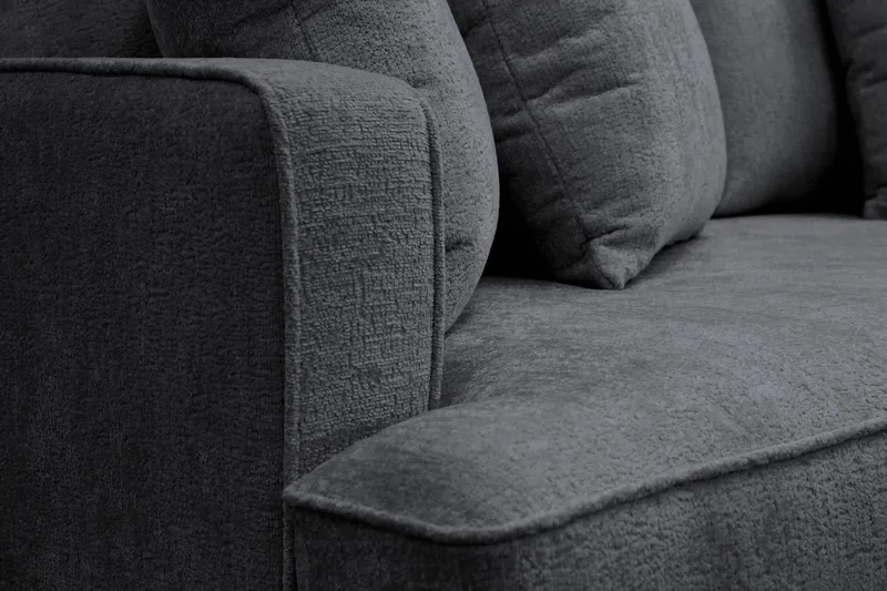 Rossita 4-sits Djup Soffa i Chenille - Svart - Möbler - Soffa - 4 sits soffa