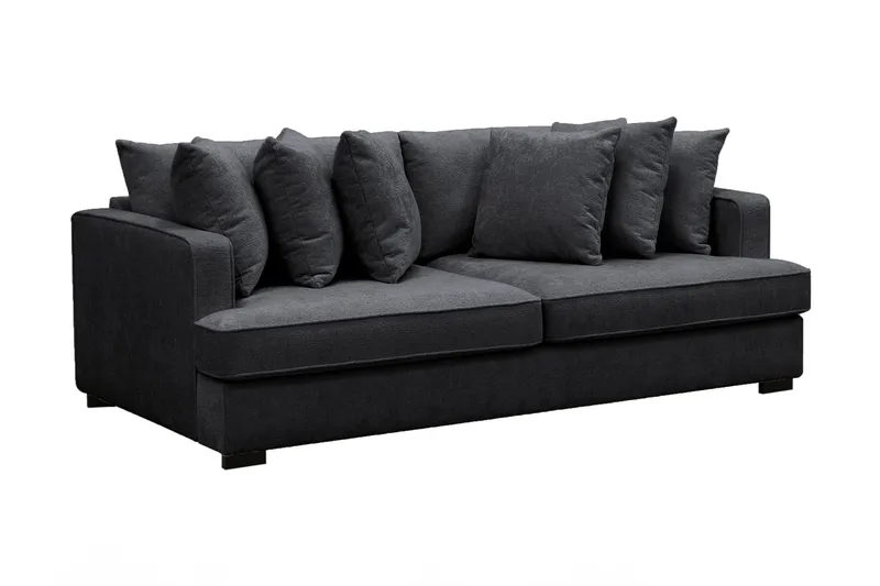 Rossita 4-sits Djup Soffa i Chenille - Svart - Möbler - Soffa - 4 sits soffa