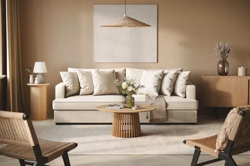 Rossita 4-sits Djup Tygsoffa - Beige - Möbler - Soffa - 4 sits soffa