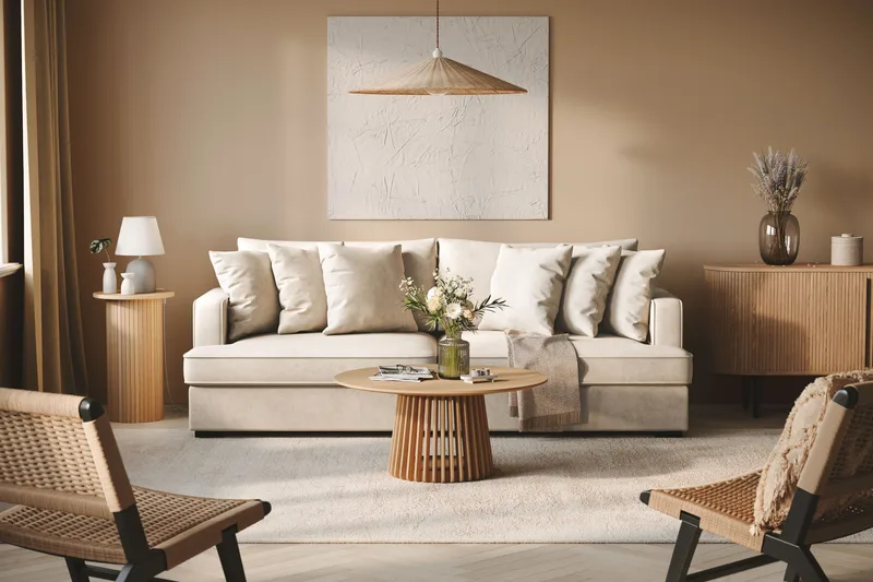 Rossita 4-sits Djup Tygsoffa - Beige - Möbler - Soffa - 4 sits soffa