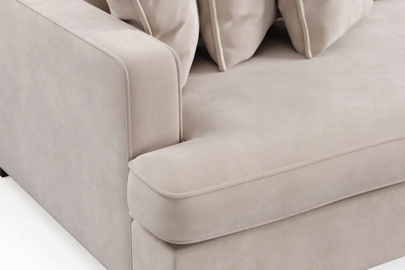 Rossita Lyx 4-sits Extra djup Sammetsoffa - Beige - Möbler - Soffa - Sammetssoffa