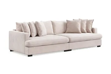 Rossita Lyx 4-sits Extra djup Sammetsoffa - Beige - Möbler - Soffa - Sammetssoffa