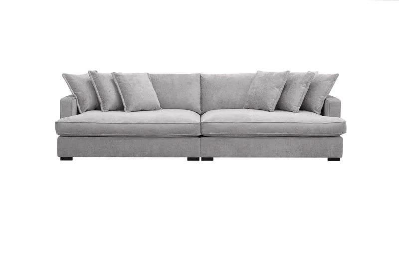 Rossita Lyx 4-sits Extra djup Soffa i Chenille - Grå - Möbler - Soffa - 4 sits soffa