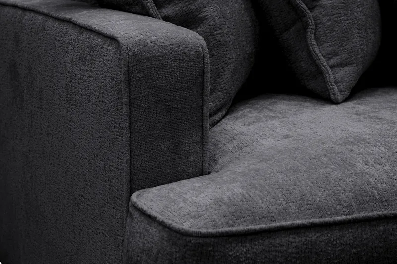 Rossita Lyx 4-sits Extra djup Soffa i Chenille - Svart - Möbler - Soffa - 4 sits soffa