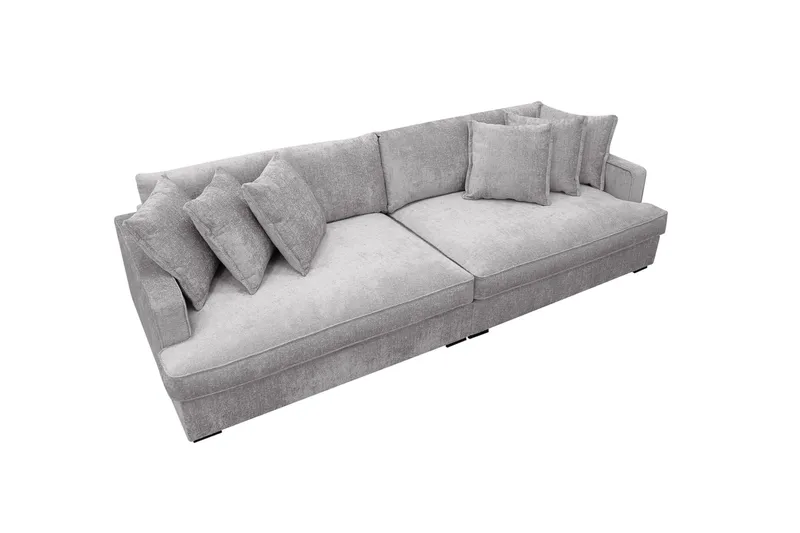 Rossita Lyx 4-sits Extra djup Soffa i Chenille - Trenza 03, Grå Chenille - Möbler - Soffa - 4 sits soffa