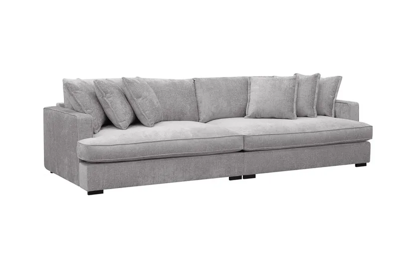 Rossita Lyx 4-sits Extra djup Soffa i Chenille - Trenza 03, Grå Chenille - Möbler - Soffa - 4 sits soffa