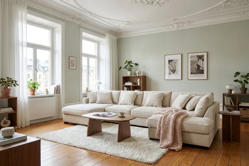 Rossita Lyx 5-sits Högervänd U-formad Extra djup Soffa med Divan och Schäslong i Chenille - Beige - Möbler - Soffa - U-soffa