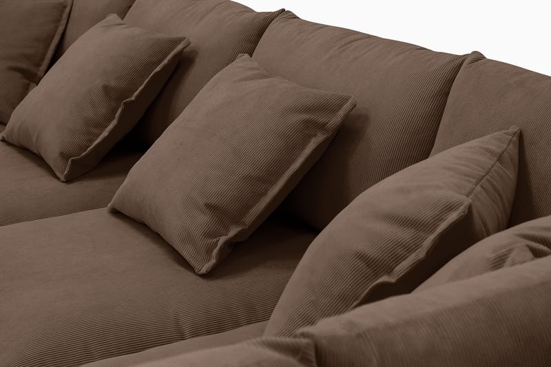 Rossita Lyx 5-sits Högervänd U-formad Extra djup Soffa med Divan och Schäslong i Manchester - Mörkbrun - Möbler - Soffa - U-soffa