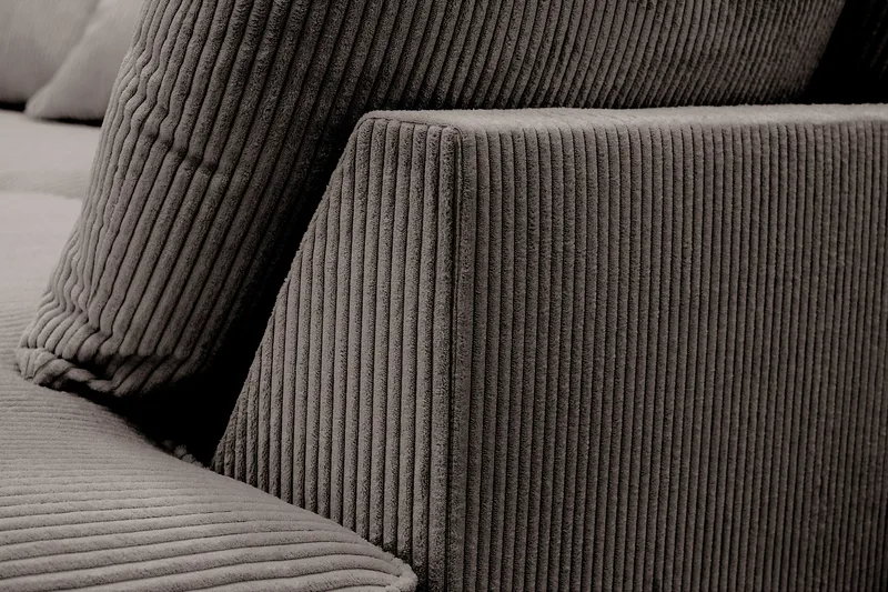 Rossita Lyx 5-sits Högervänd U-formad Extra djup Soffa med Divan och Schäslong i Manchester - Taupe - Möbler - Soffa - U-soffa
