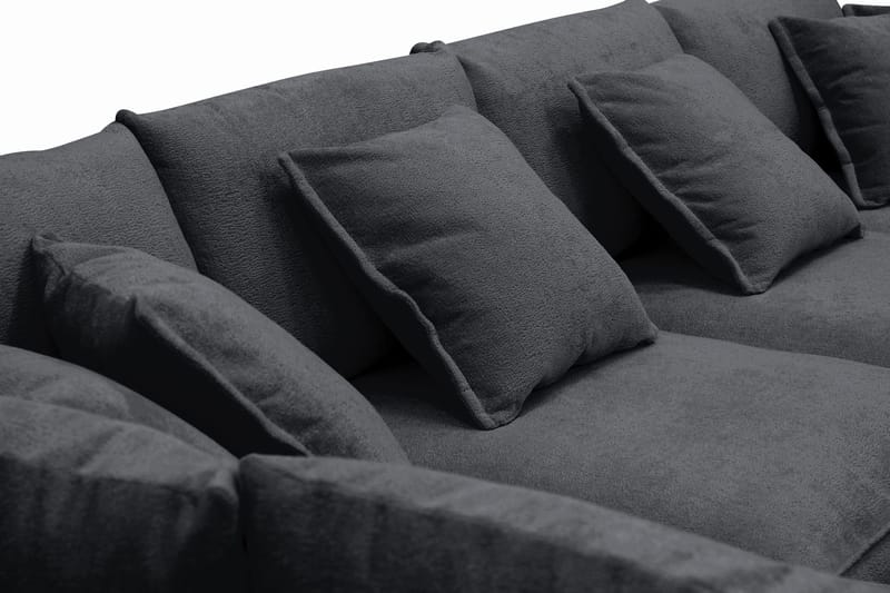 Rossita Lyx 5-sits Vänstervänd U-formad Extra djup Soffa med Divan och Schäslong i Chenille - Svart - Möbler - Soffa - U-soffa
