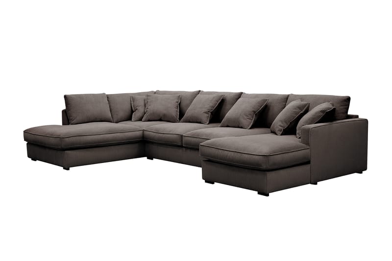 Rossita Lyx 5-sits Vänstervänd U-formad Extra djup Soffa med Divan och Schäslong i Manchester - Mörkgrå - Möbler - Soffa - U-soffa