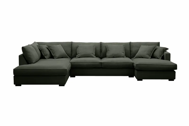 Rossita Lyx 5-sits Vänstervänd U-formad Extra djup Soffa med Divan och Schäslong i Manchester, Mörkgrön