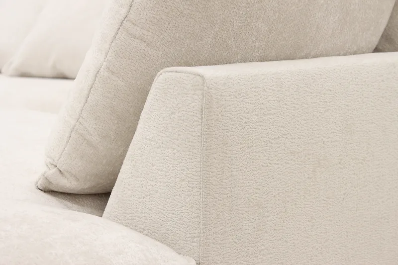 Rossita Lyx 6-sits Högervänd U-formad Extra djup Soffa med Divan och Schäslong i Chenille - Beige - Möbler - Soffa - U-soffa
