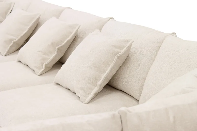 Rossita Lyx 6-sits Högervänd U-formad Extra djup Soffa med Divan och Schäslong i Chenille - Beige - Möbler - Soffa - U-soffa