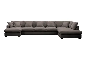 Rossita Lyx 6-sits Högervänd U-formad Extra djup Soffa med Divan och Schäslong i Manchester - Mörkgrå - Möbler - Soffa - U-soffa