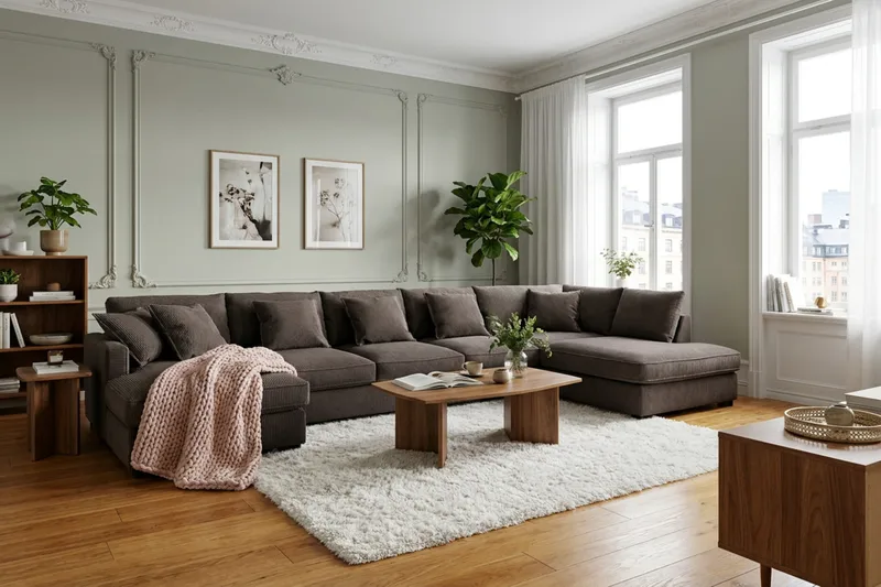 Rossita Lyx 6-sits Högervänd U-formad Extra djup Soffa med Divan och Schäslong i Manchester - Mörkgrå - Möbler - Soffa - U-soffa