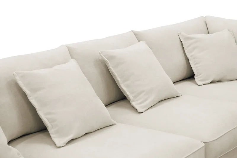 Rossita Lyx 6-sits Högervänd U-formad Extra djup Soffa med Divan och Schäslong i Tyg - Beige - Möbler - Soffa - U-soffa