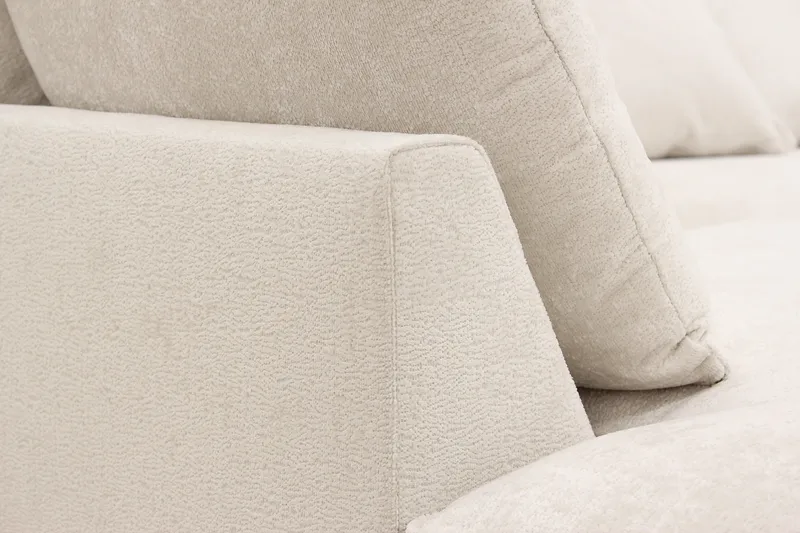 Rossita Lyx 6-sits Vänstervänd U-formad Extra djup Soffa med Divan och Schäslong i Chenille - Trenza 06, Beige Chenille - Möbler - Soffa - U-soffa