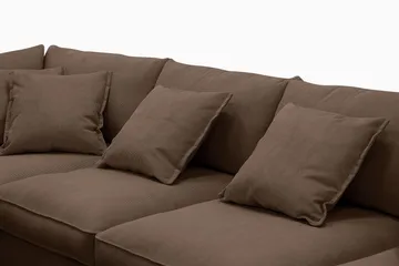 Rossita Lyx 6-sits Vänstervänd U-formad Extra djup Soffa med Divan och Schäslong i Manchester - Mörkbrun - Möbler - Soffa - U-soffa