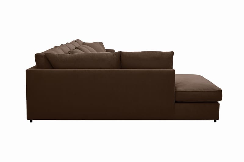 Rossita Lyx 6-sits Vänstervänd U-formad Extra djup Soffa med Divan och Schäslong i Manchester - Mörkbrun - Möbler - Soffa - U-soffa
