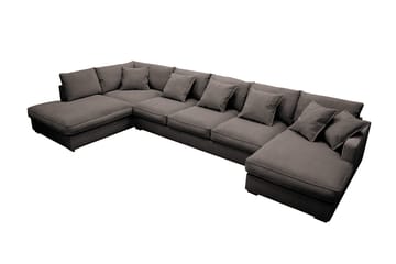 Rossita Lyx 6-sits Vänstervänd U-formad Extra djup Soffa med Divan och Schäslong i Manchester - Mörkgrå - Möbler - Soffa - U-soffa