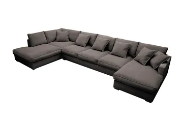 Rossita Lyx 6-sits Vänstervänd U-formad Extra djup Soffa med Divan och Schäslong i Manchester - Taupe - Möbler - Soffa - U-soffa