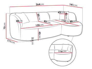 Rylian 3-sits Soffa med divan - senapsgul - Möbler - Soffa - Divansoffor & schäslongsoffa
