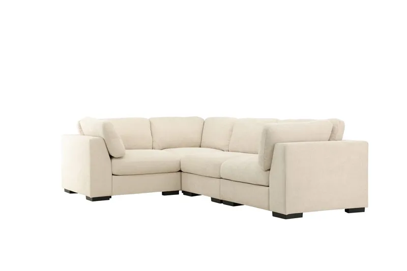 Salerno 4-sits L-formad Hörnsoffa i Tyg - Beige - Möbler - Soffa - Hörnsoffa