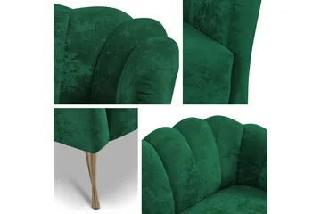 Adrial 2-sits Soffa - Sammet/Blå/Guld - Möbler - Soffa - Sammetssoffa
