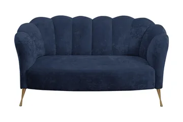 Adrial 2-sits Soffa - Sammet/Blå/Guld - Möbler - Soffa - Sammetssoffa