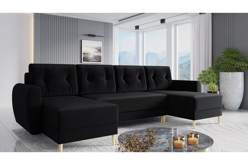 Bornalle Bäddsoffa - Svart - Möbler - Soffa - Bäddsoffa - Bäddsoffa divan