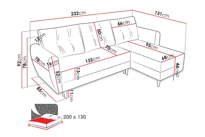 Bornalle Bäddsoffa - Svart - Möbler - Soffa - Bäddsoffa - Bäddsoffa divan