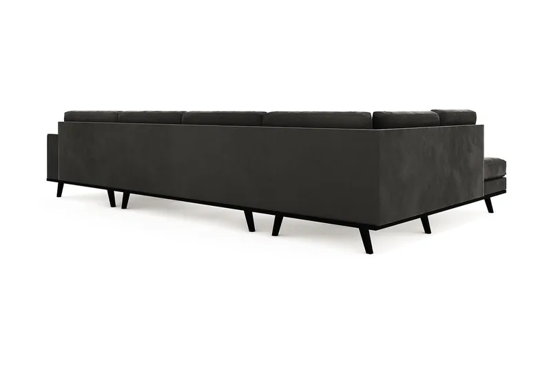 Copenhagen 5-sits Vänstervänd U-formad Soffa med Divan och Schäslong i Sammet - Mörkgrå - Möbler - Soffa - Sammetssoffa