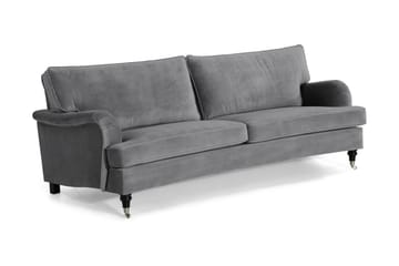 Howard soffa utan divan & schäslong Bloomington Howard Classic Sammetssoffa 3,5-sits Vera 2, Grå Sammet - Möbler - Soffa - 3 sits soffa