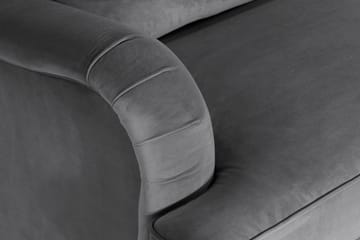 Howard soffa utan divan & schäslong Bloomington Howard Classic Sammetssoffa 3,5-sits Vera 2, Grå Sammet - Möbler - Soffa - 3 sits soffa