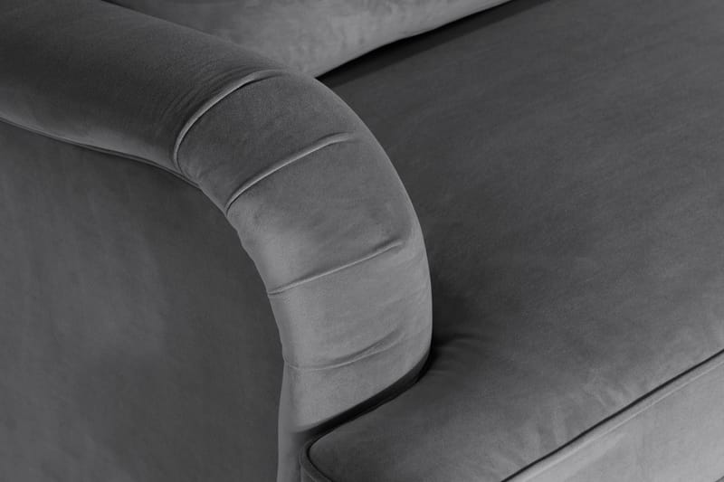 Howard soffa utan divan & schäslong Bloomington Howard Classic Sammetssoffa 3,5-sits Vera 2, Grå Sammet - Möbler - Soffa - 3 sits soffa