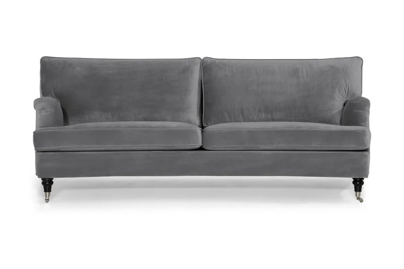 Howard soffa utan divan & schäslong Bloomington Howard Classic Sammetssoffa 3,5-sits Vera 2, Grå Sammet
