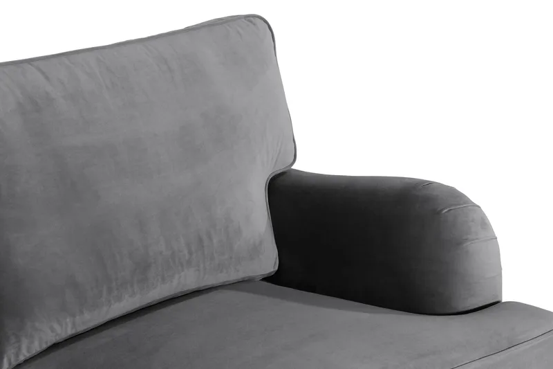 Howard soffa utan divan & schäslong Bloomington Howard Classic Sammetssoffa 3-sits Vera 2, Grå Sammet - Möbler - Soffa - 3 sits soffa